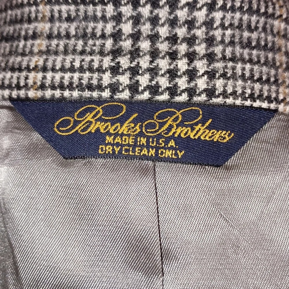 NWOT Mens Brooks Brothers 100% Camel Hair Houndstooth Glen Plaid Sport Coat 39R - Picture 16 of 16